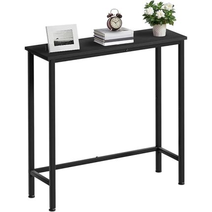 Narrow Console Table, 29.5" Small Entryway Table, Slim Hallway Table, Thin Sofa Side Table for Hallway, Bedroom, Living Room, Foyer, Black