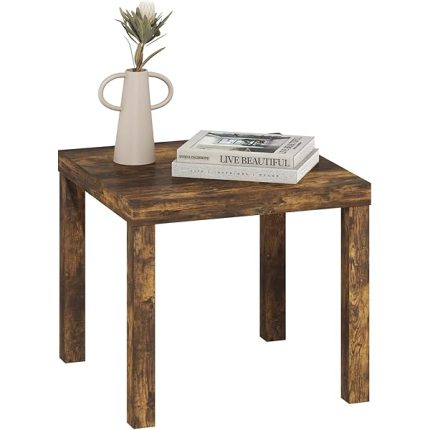Furinno Classic Homey Square Side Table, Amber Pine